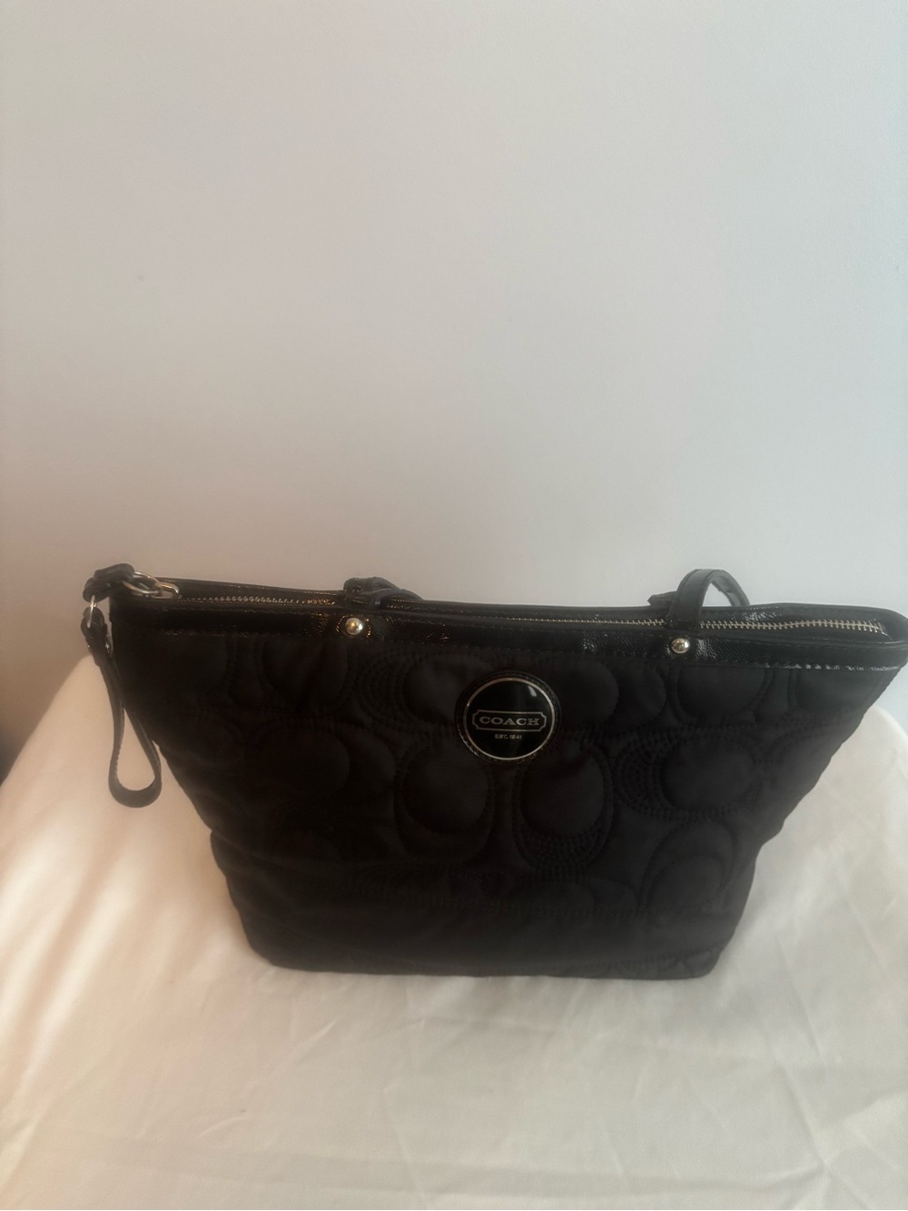Coach Black Quilted Signature Tote